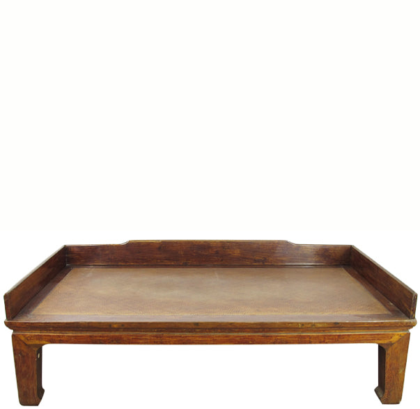 Wooden tray on a white background