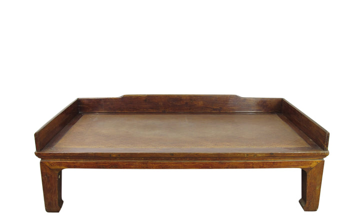 Wooden tray on a white background