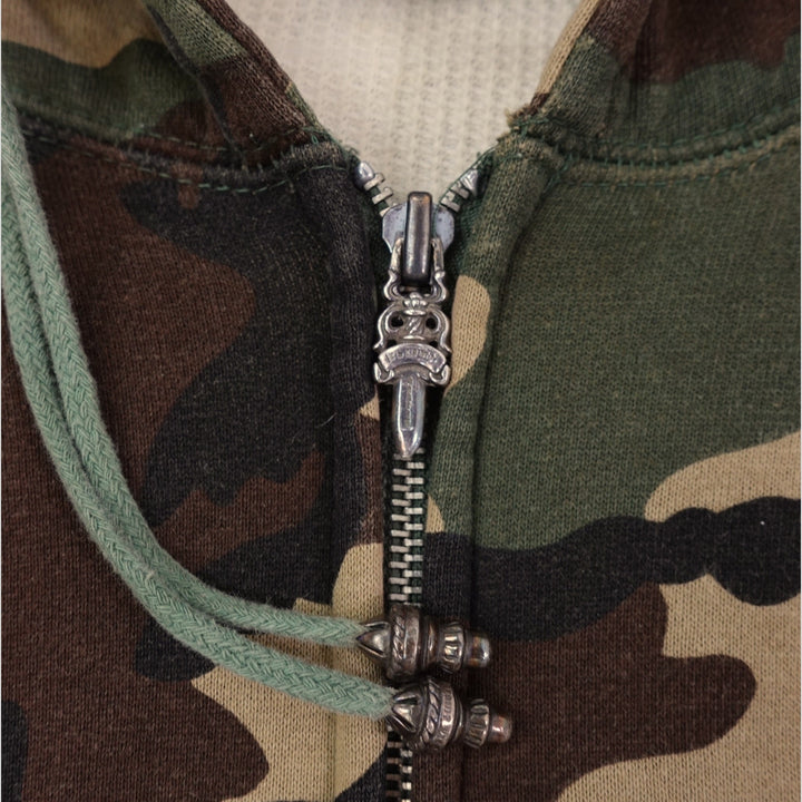 Chrome Hearts Vintage Cross Patch Thermal Zip Up Hoodie