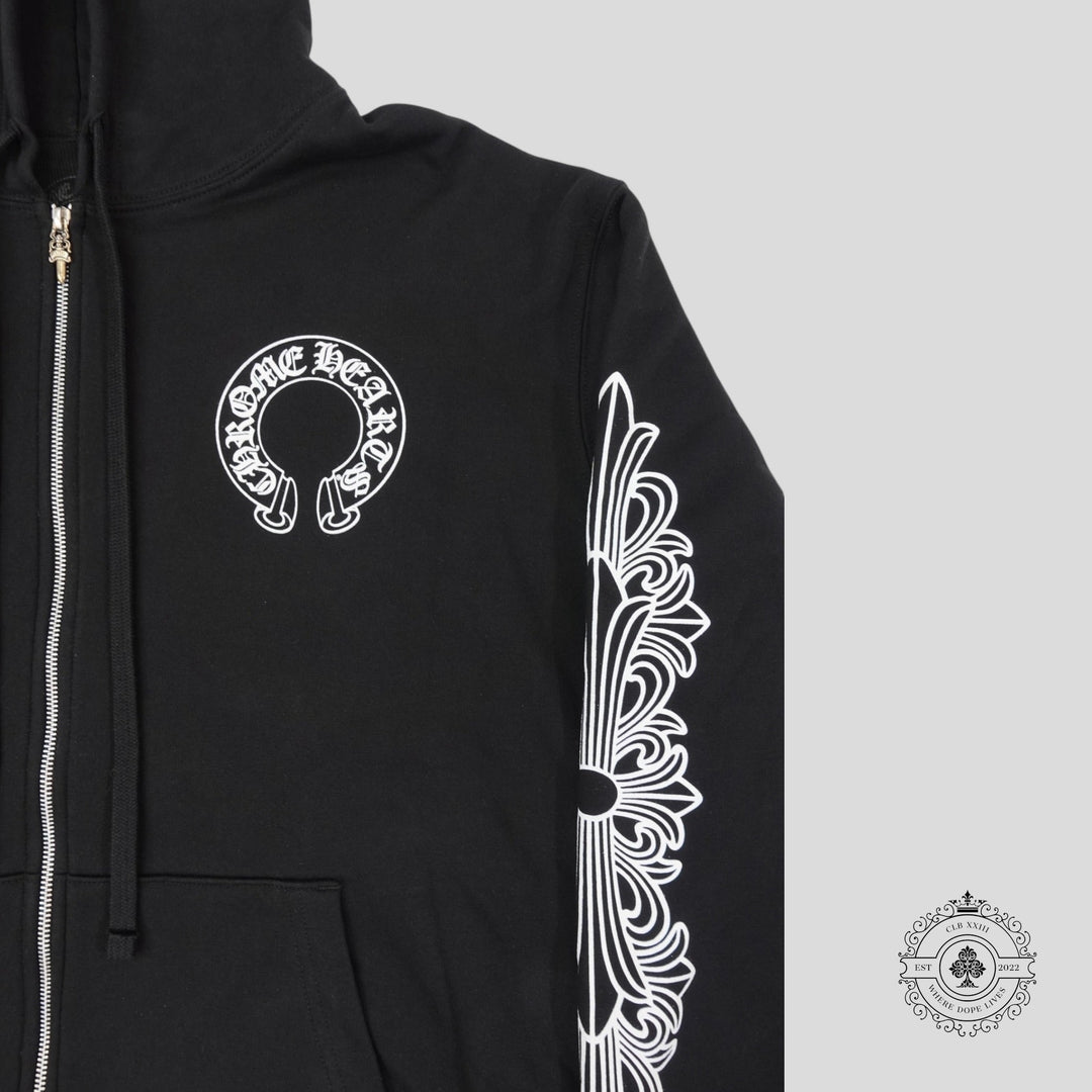 Chrome Hearts Thermal Lined Horseshoe Zip Up Hoodie