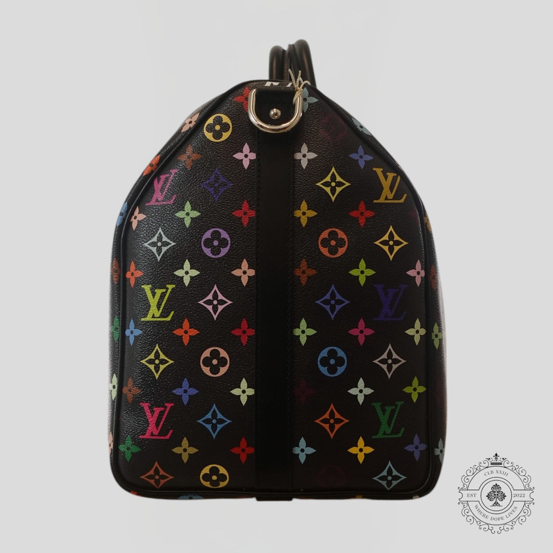 Louis Vuitton x Takashi Murakami Keepall Bandouliere 50 in Black