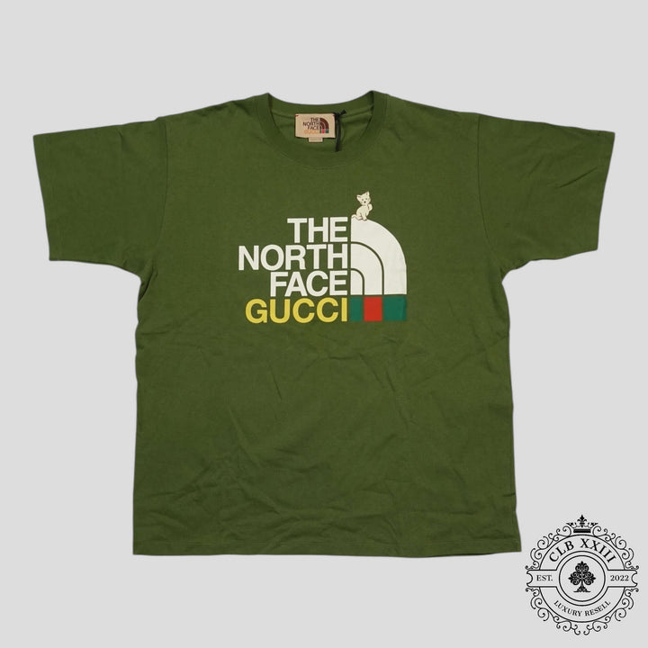 Gucci X The North Face Cat Print Tee in Green
