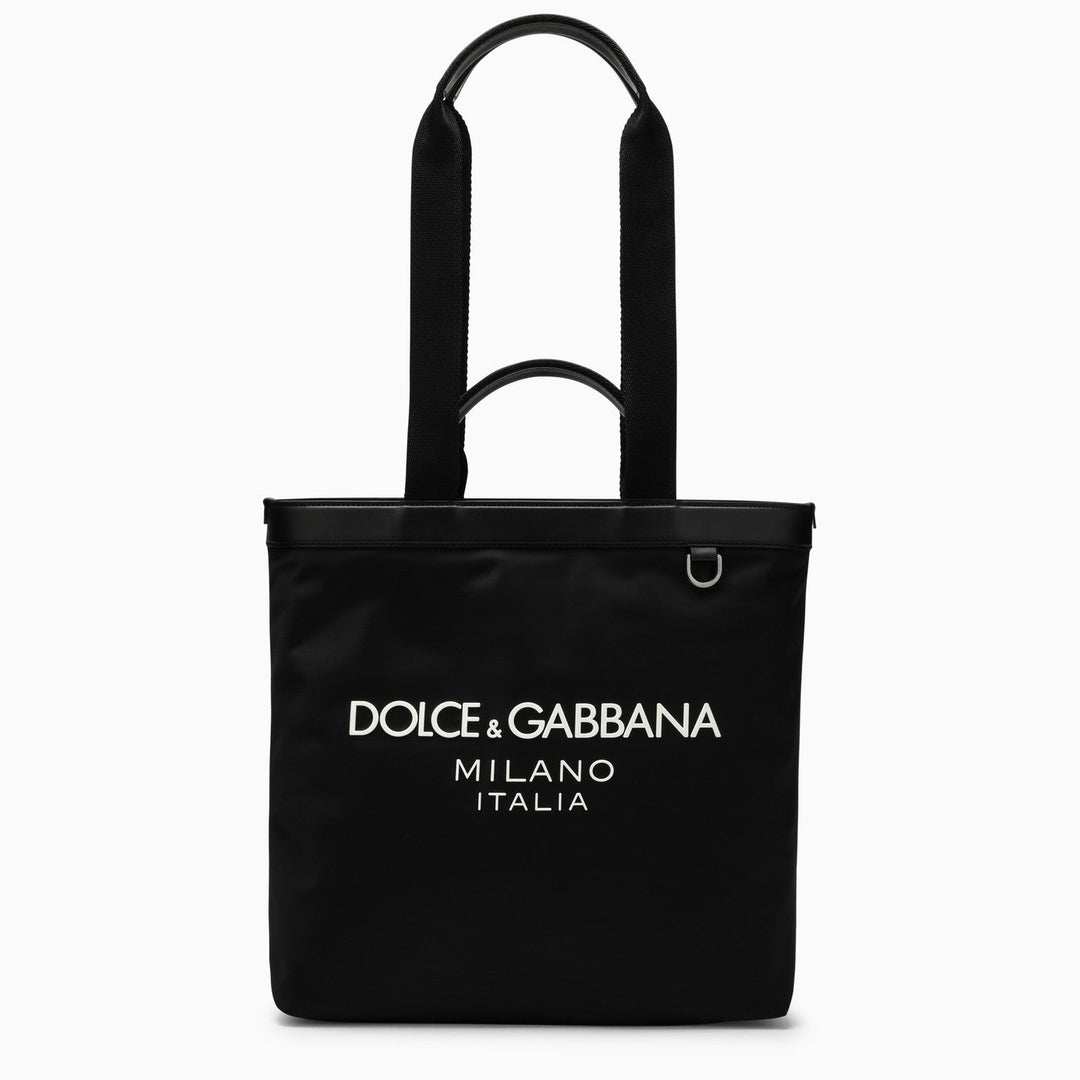 Dolce&amp;Gabbana Black Nylon Shopping Bag With Logo