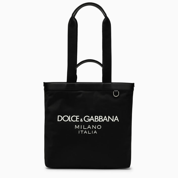 Dolce&amp;Gabbana Black Nylon Shopping Bag With Logo