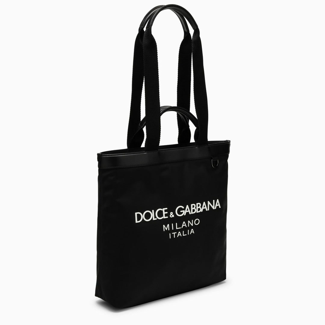 Dolce&amp;Gabbana Black Nylon Shopping Bag With Logo