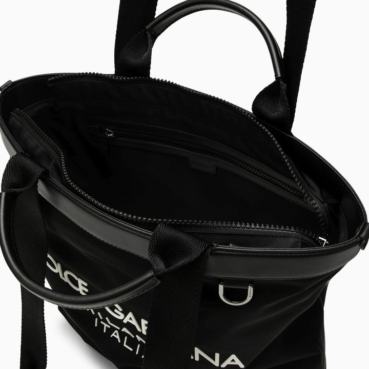 Dolce&amp;Gabbana Black Nylon Shopping Bag With Logo