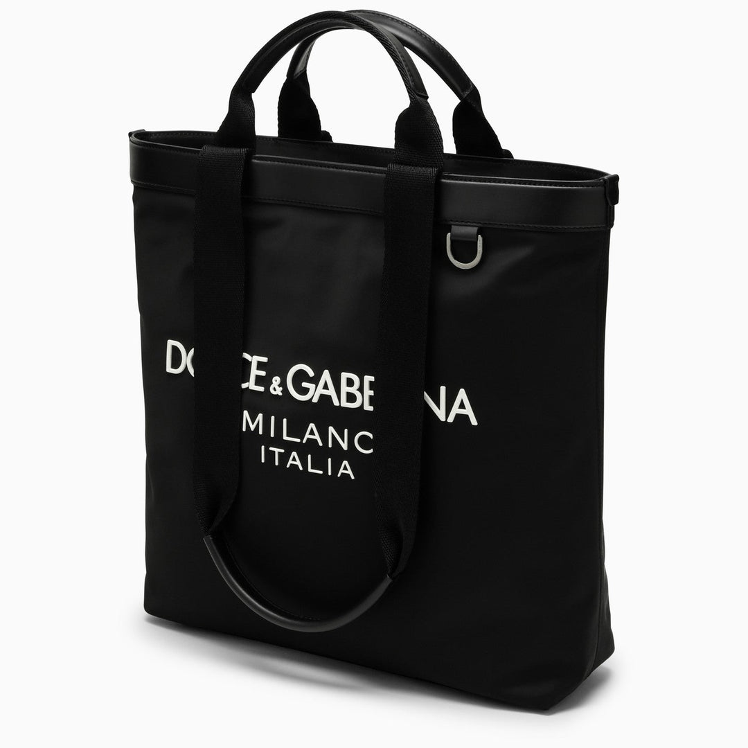 Dolce&amp;Gabbana Black Nylon Shopping Bag With Logo