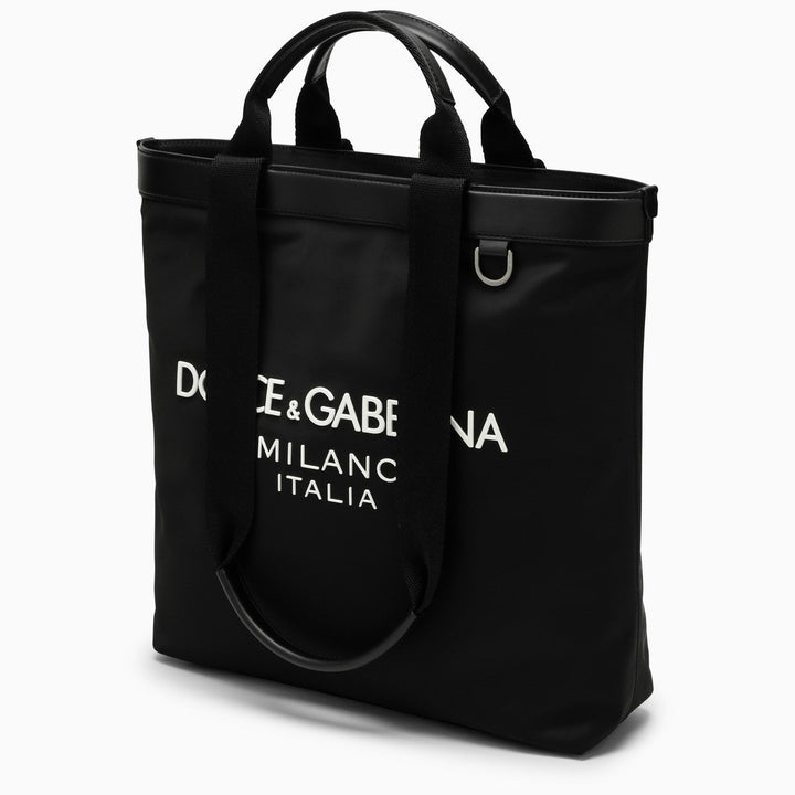 Dolce&amp;Gabbana Black Nylon Shopping Bag With Logo