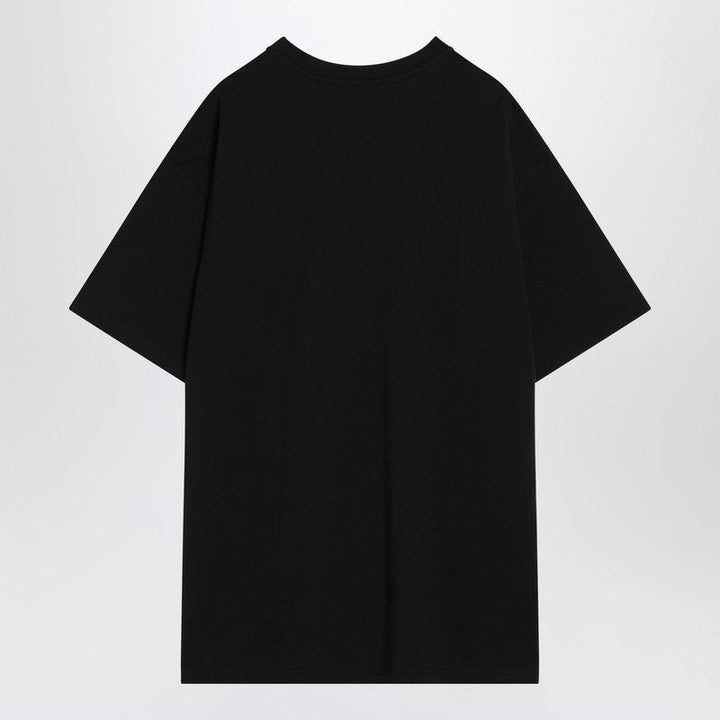 Givenchy Black Cotton T-Shirt With Logo Patch Men
