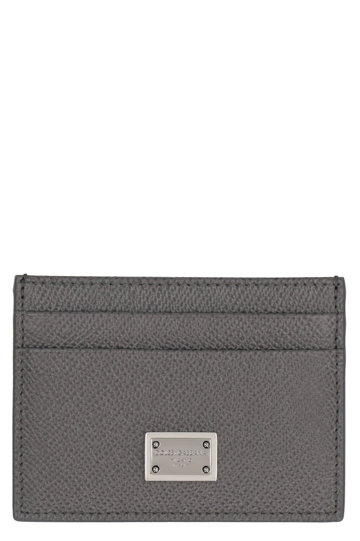 DOLCE &amp; GABBANA Mini Leather Card Holder with Dauphine Print