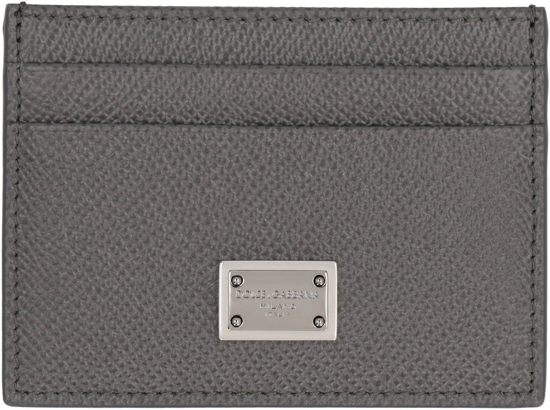 DOLCE &amp; GABBANA Mini Leather Card Holder with Dauphine Print