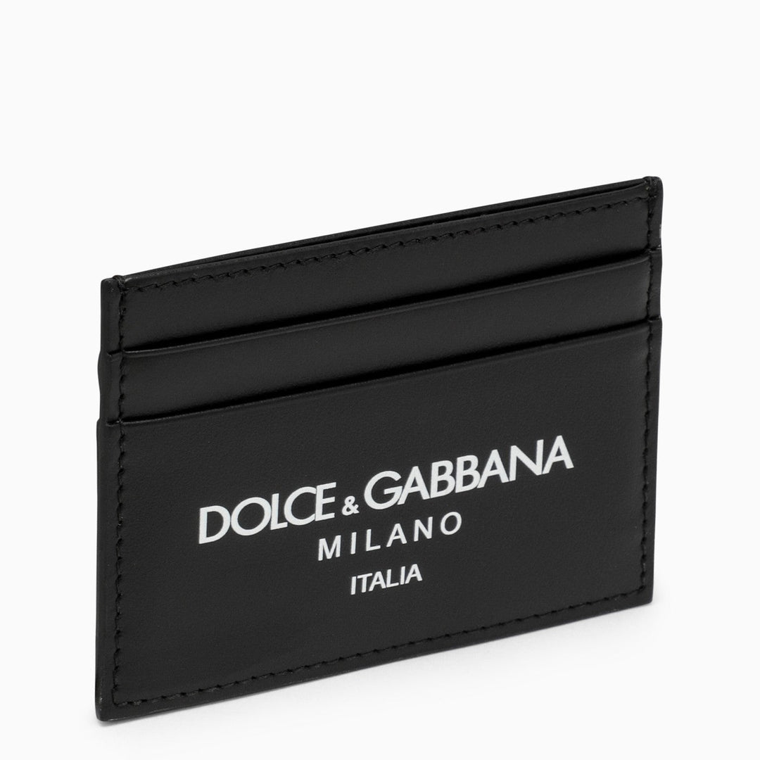Dolce&amp;Gabbana Black Calfskin Card Holder With Logo