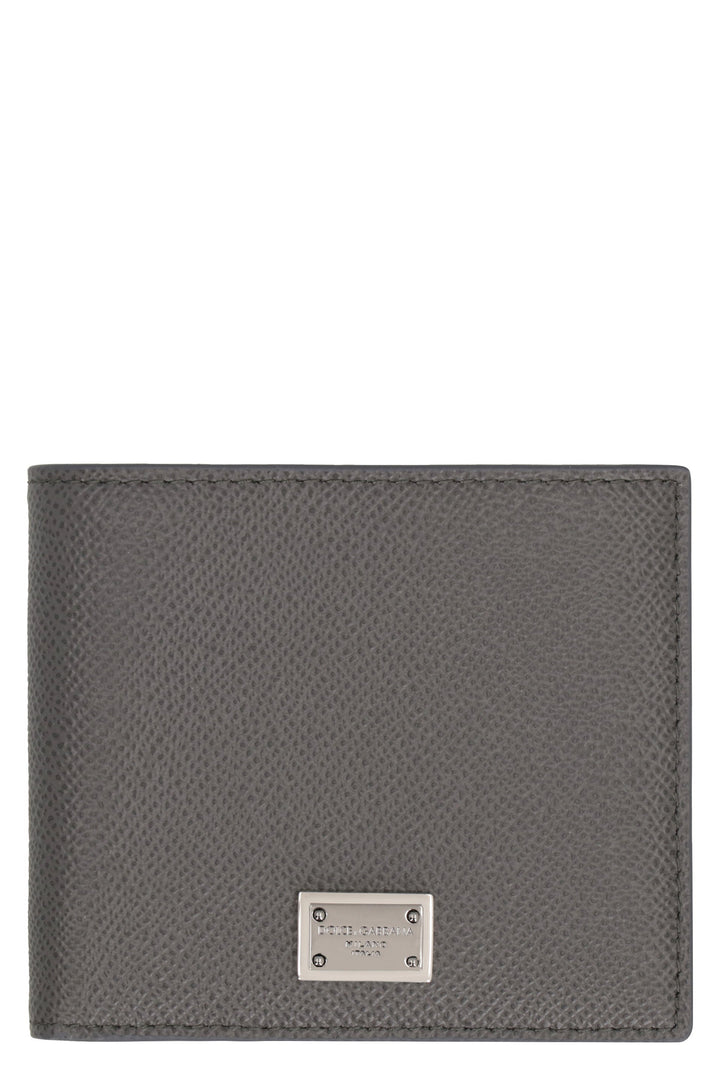 DOLCE &amp; GABBANA Leather Flap-Over Wallet - Compact Size