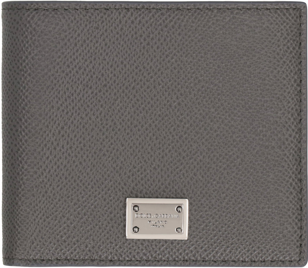 DOLCE &amp; GABBANA Leather Flap-Over Wallet - Compact Size