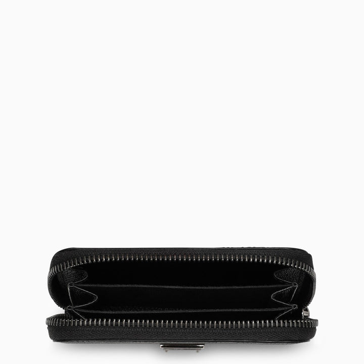 Dolce &amp; Gabbana Black Dauphine Leather Zipped Wallet