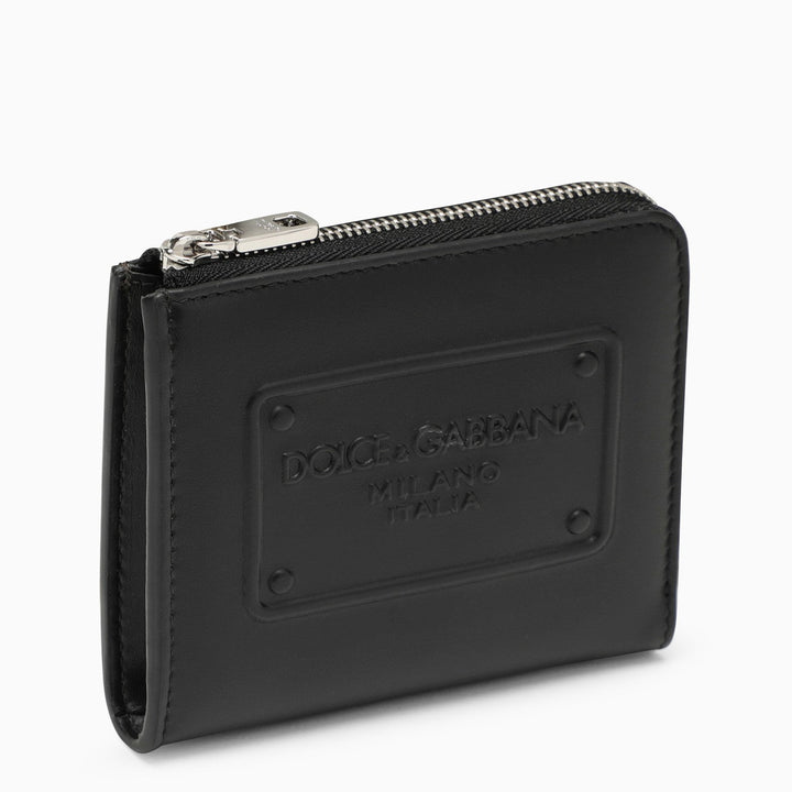 Dolce&amp;Gabbana Black Leather Card Holder With Logoed Plaque