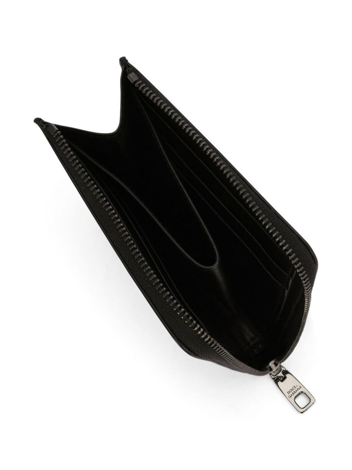 DOLCE &amp; GABBANA Logo Print Leather Mini Wallet