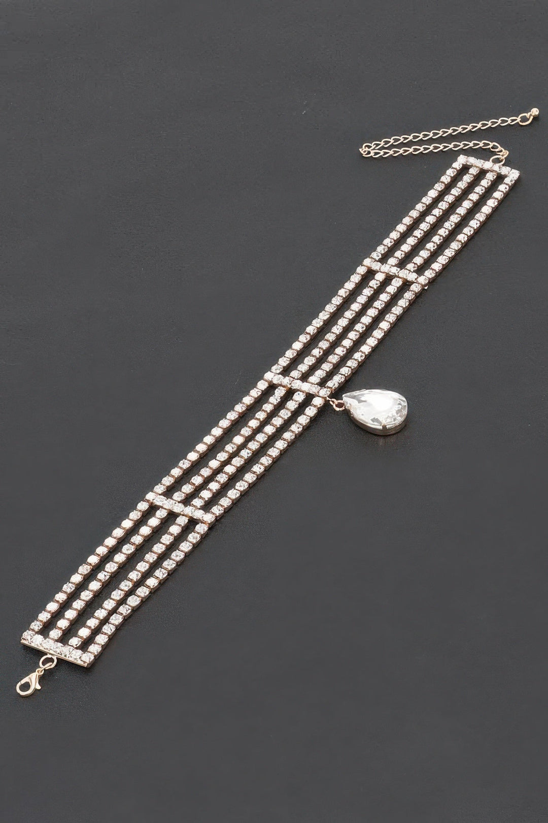 BROADWAY Rhinestone Choker &amp; Crystal Pendant: NYFW BYMANYC ® New York