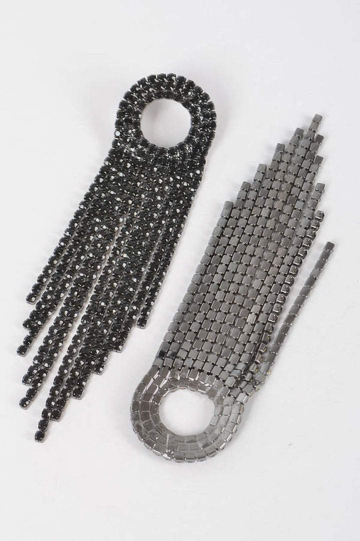 BROADWAY Rhinestone Fringe Drop Earrings: NYFW BYMANYC ® New York