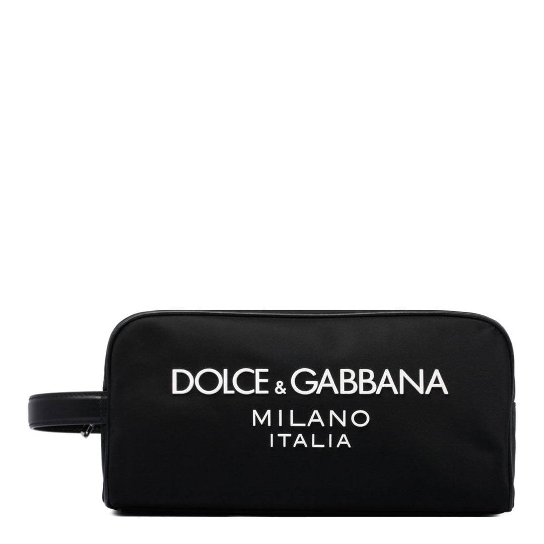 DOLCE &amp; GABBANA Mini Logo-Print Nylon Beauty Bag