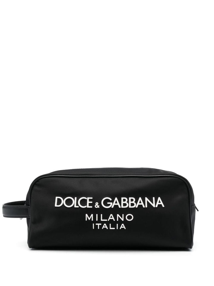 DOLCE &amp; GABBANA Mini Logo-Print Nylon Beauty Bag