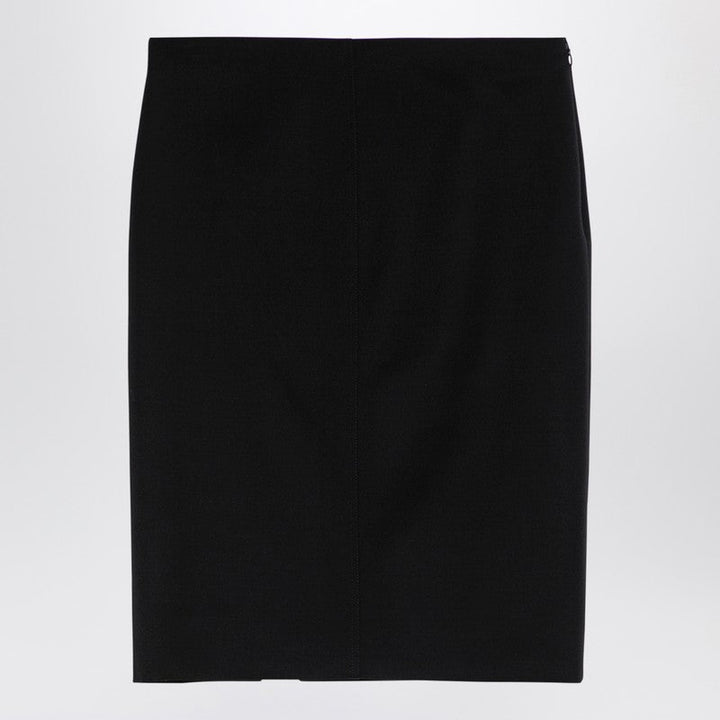 Givenchy Black Wool Skirt With Metal Button 4G Women