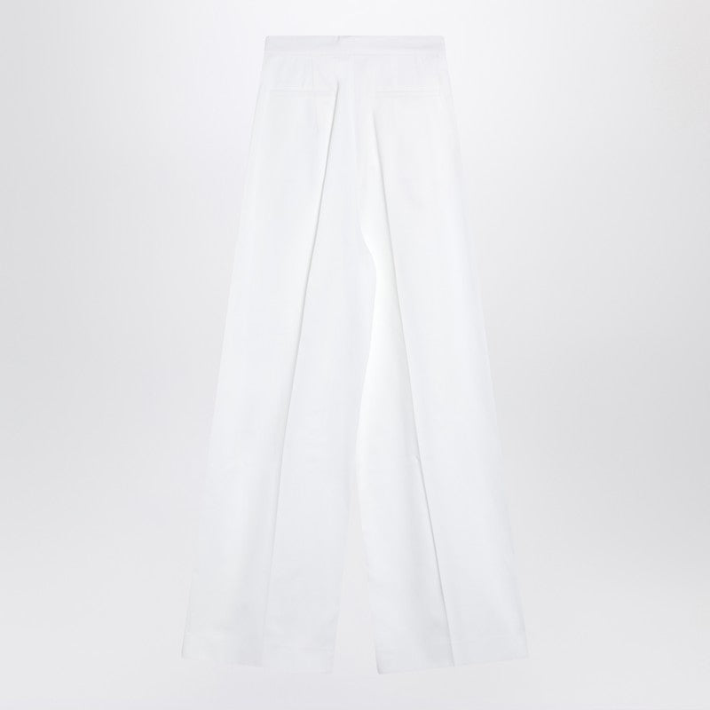 Givenchy White Pleated Cotton Trousers Women