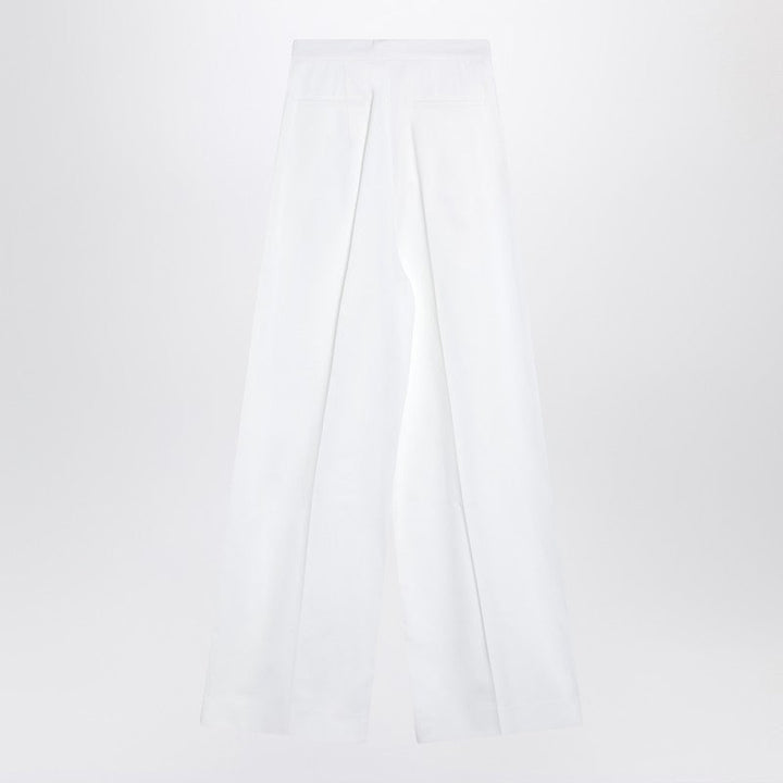 Givenchy White Pleated Cotton Trousers Women