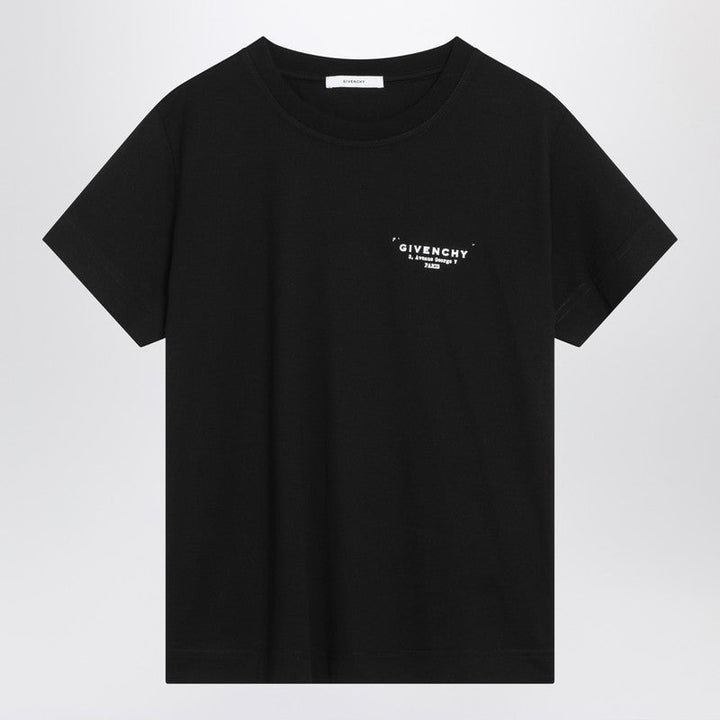 Givenchy Black Cotton T-Shirt With Logo Women