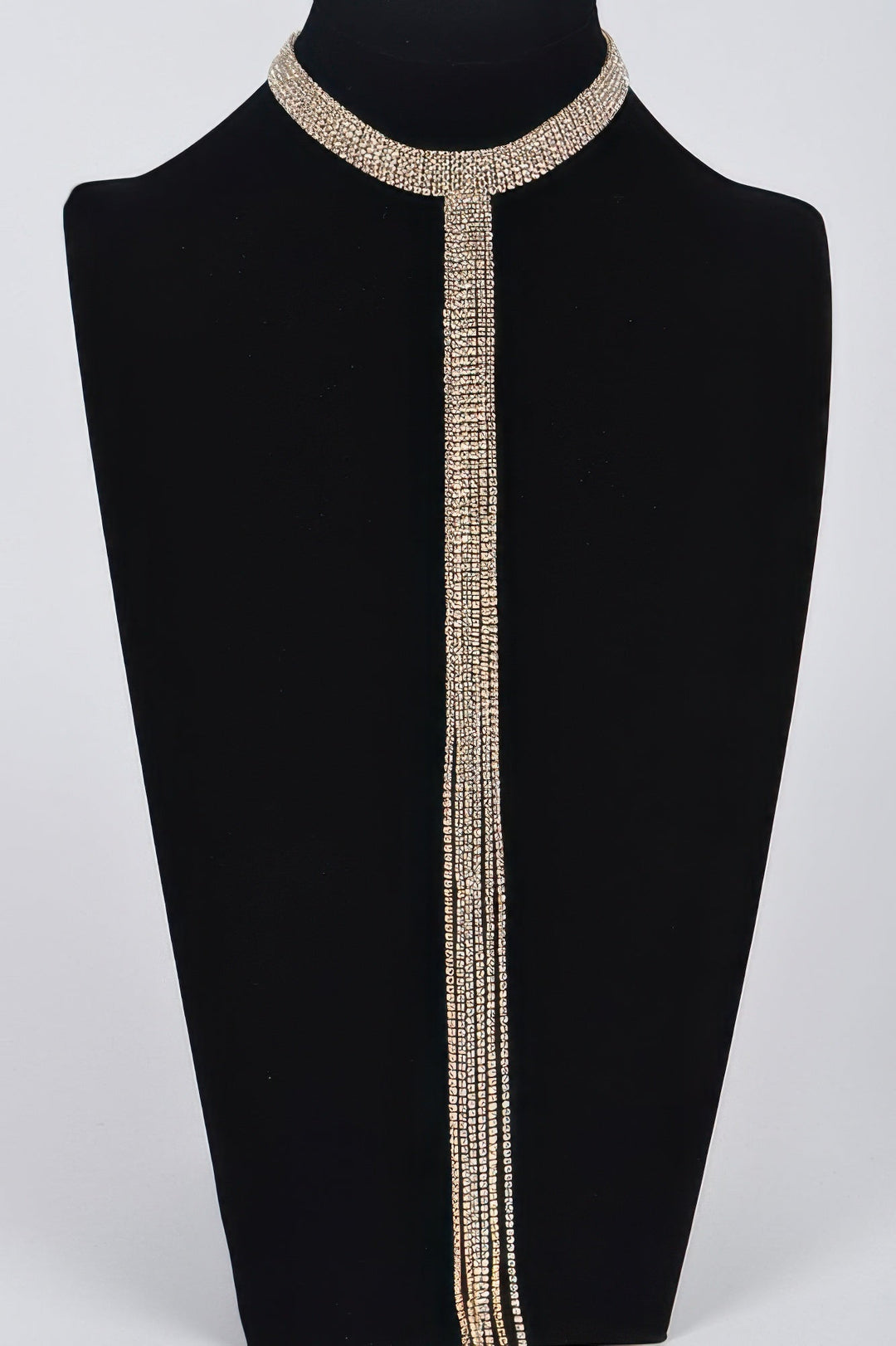 Bar Line Rhinestone Choker Necklace | BYMANYC ® New York Elegance
