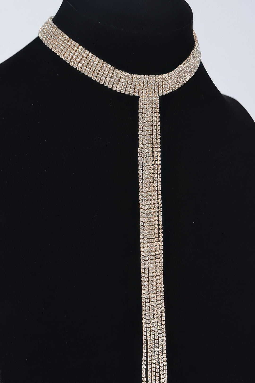 Bar Line Rhinestone Choker Necklace | BYMANYC ® New York Elegance