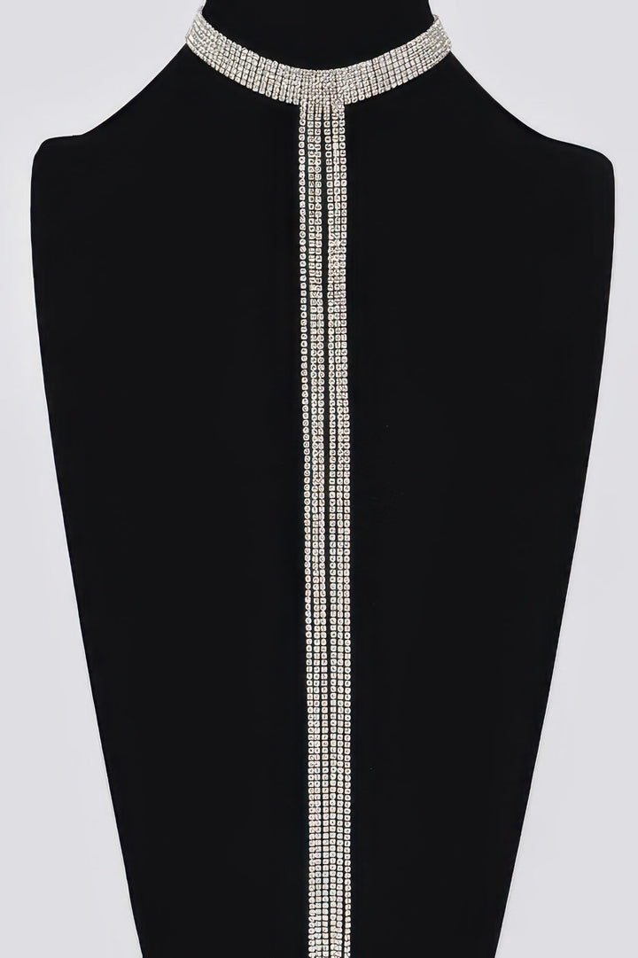 Bar Line Rhinestone Choker Necklace | BYMANYC ® New York Elegance