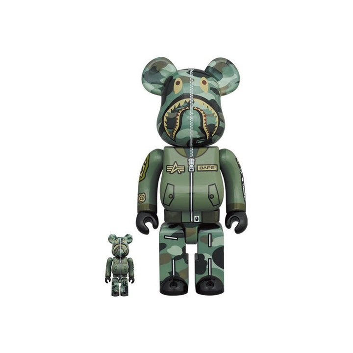 Bearbrick x Bape x Alpha Industries 100% & 400% Set