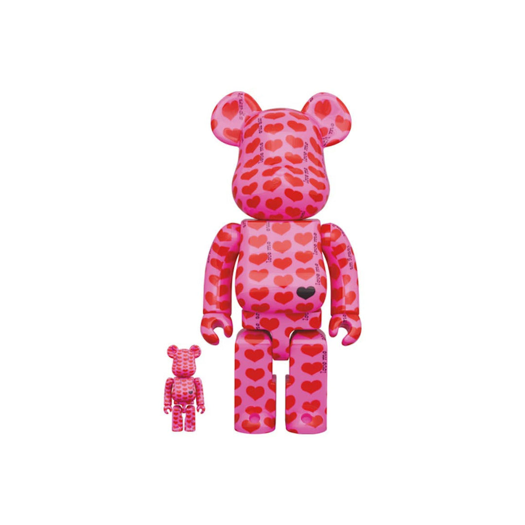 Bearbrick x Hide Pink Heart 100% & 400% Set