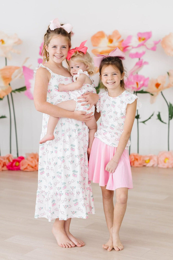 Berries &amp; Bows Ruffle Maxi Dress