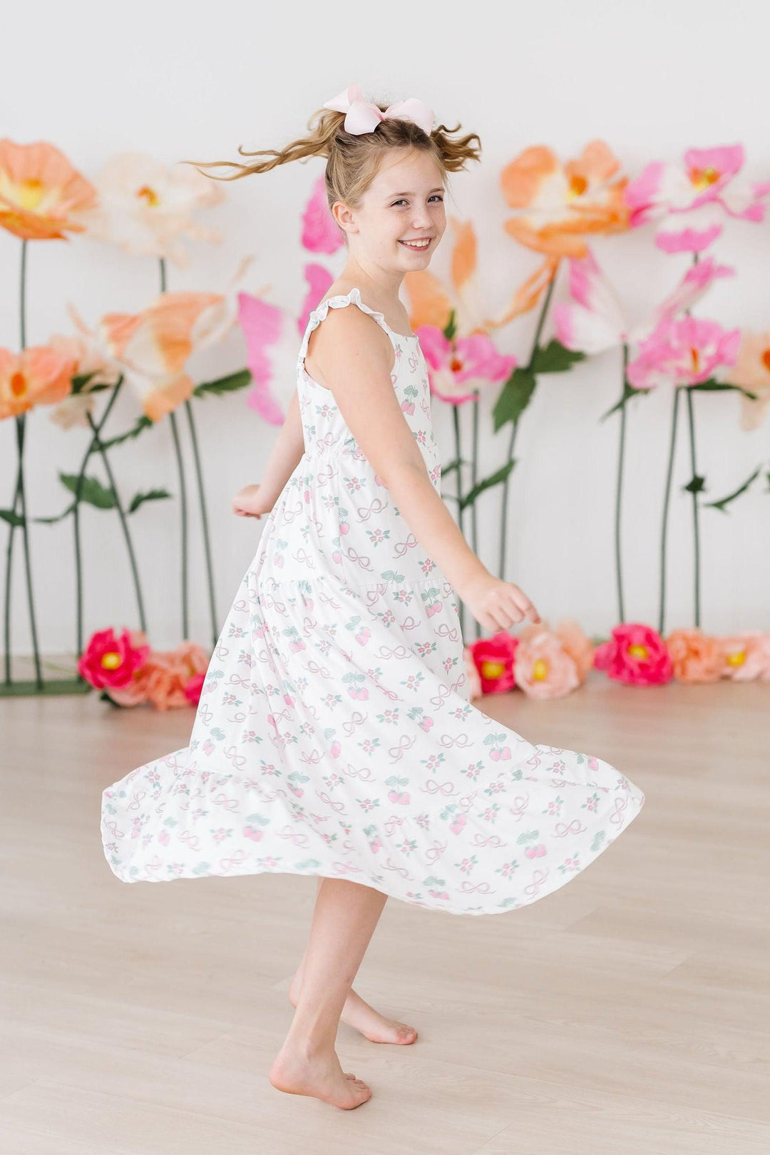 Berries &amp; Bows Ruffle Maxi Dress