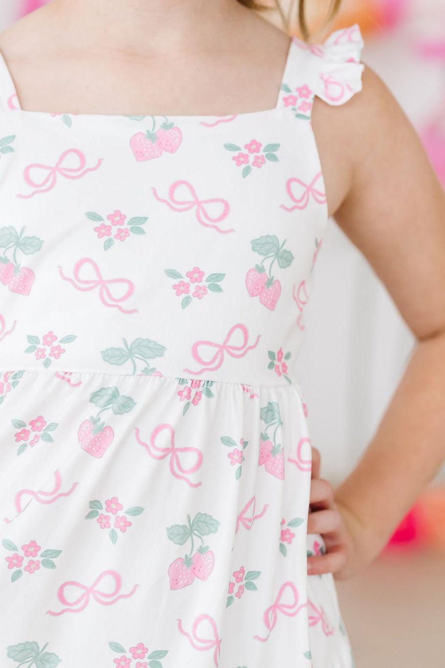 Berries &amp; Bows Ruffle Maxi Dress