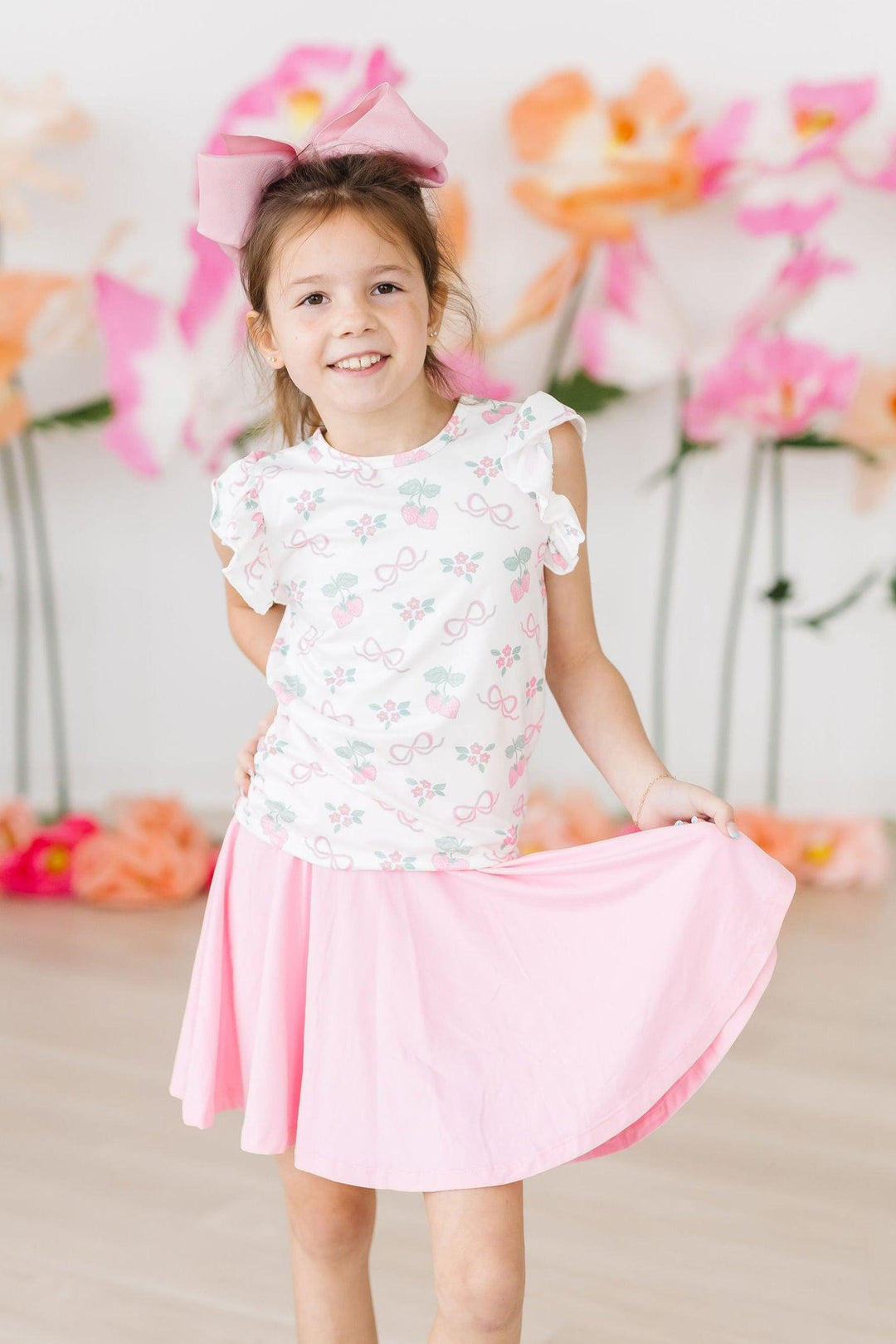 Berries &amp; Bows S/S Ruffle Tee