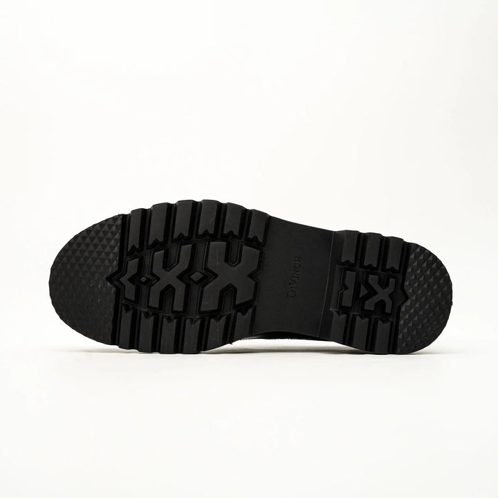 Blue-Black Wingtip Brogue Slip-On Shoes