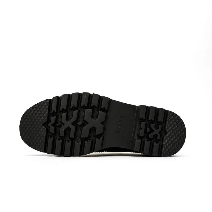 Black Wingtip Derby Shoes with Pale Sole Stripe