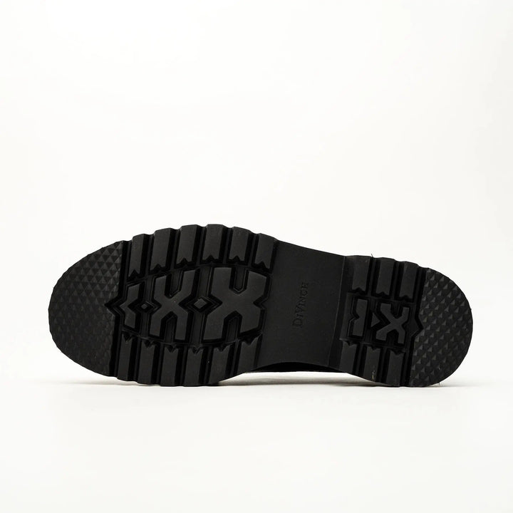 Black Wingtip Brogue Slip-On Shoes