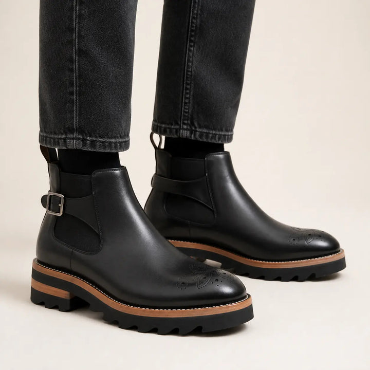 Brogue Chelsea Boots Black