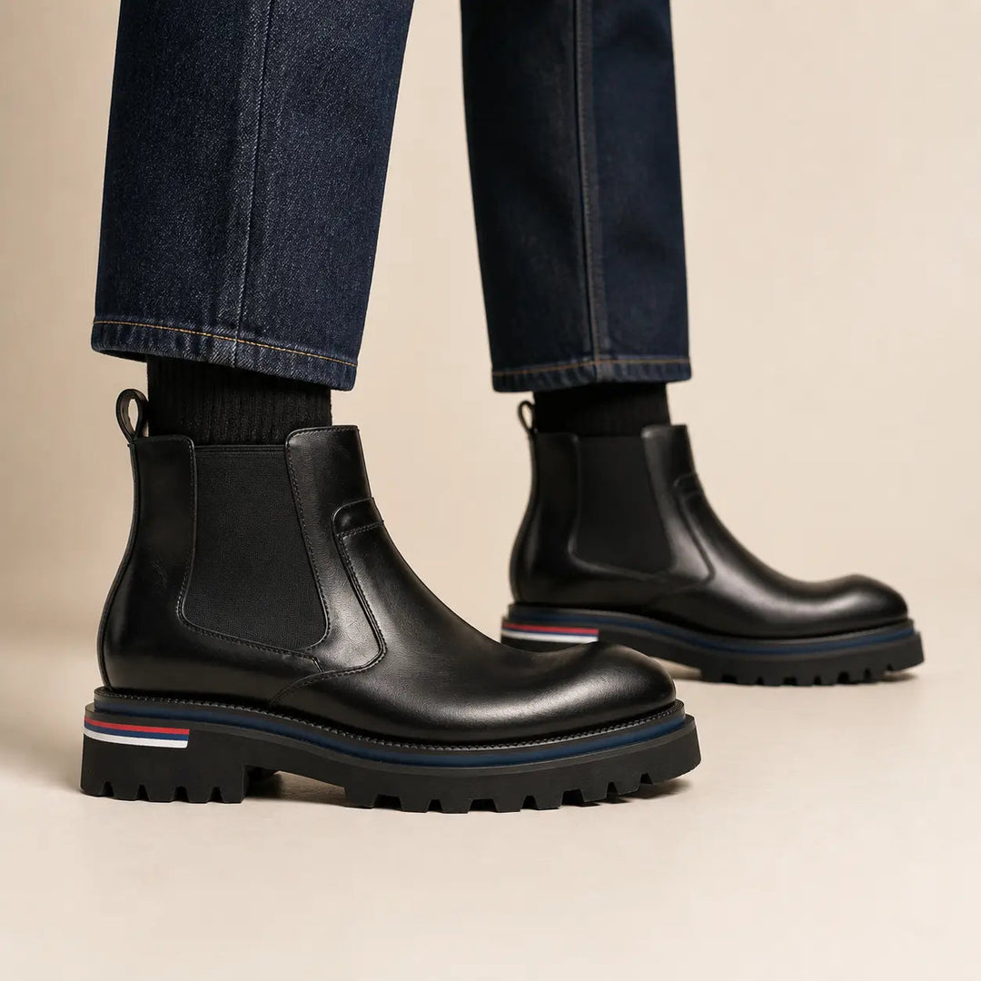 Luxury Black Leather Chelsea Boots