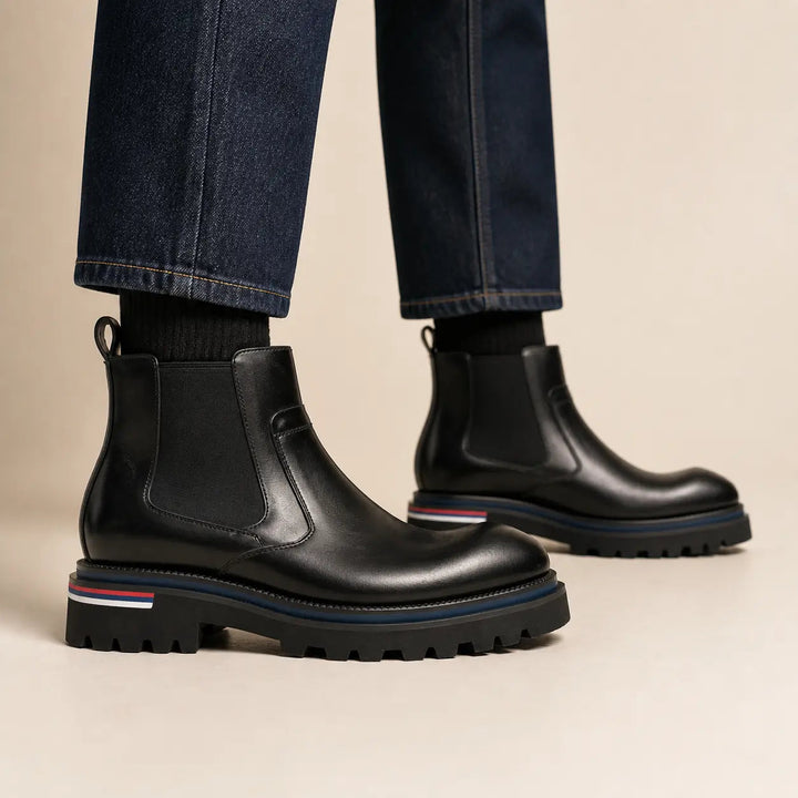 Luxury Black Leather Chelsea Boots