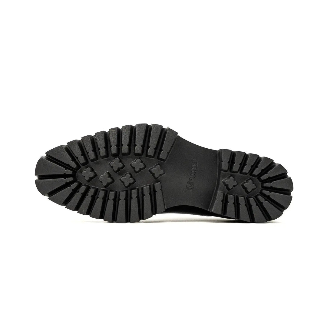 Black Cap-Toe Calf Leather Oxford Shoes