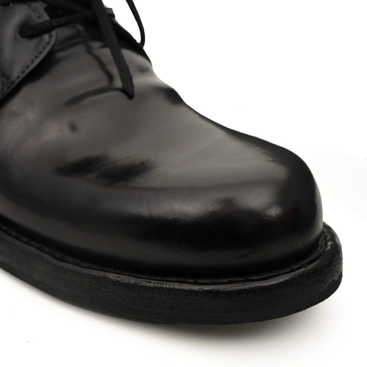 Black Washed Horse Butt Leather Ankle Boots