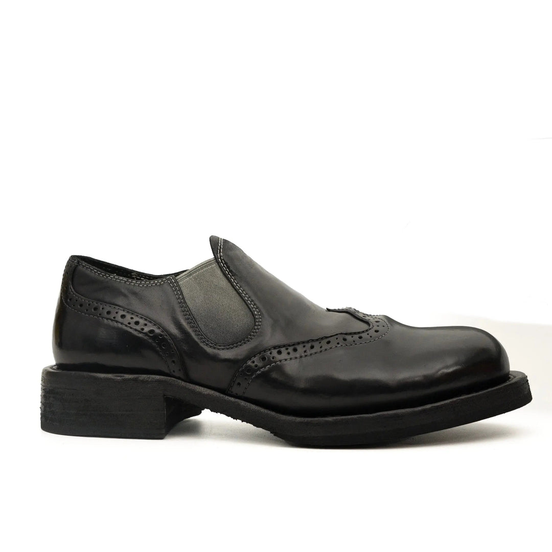 Black Horse Butt Leather Loafers