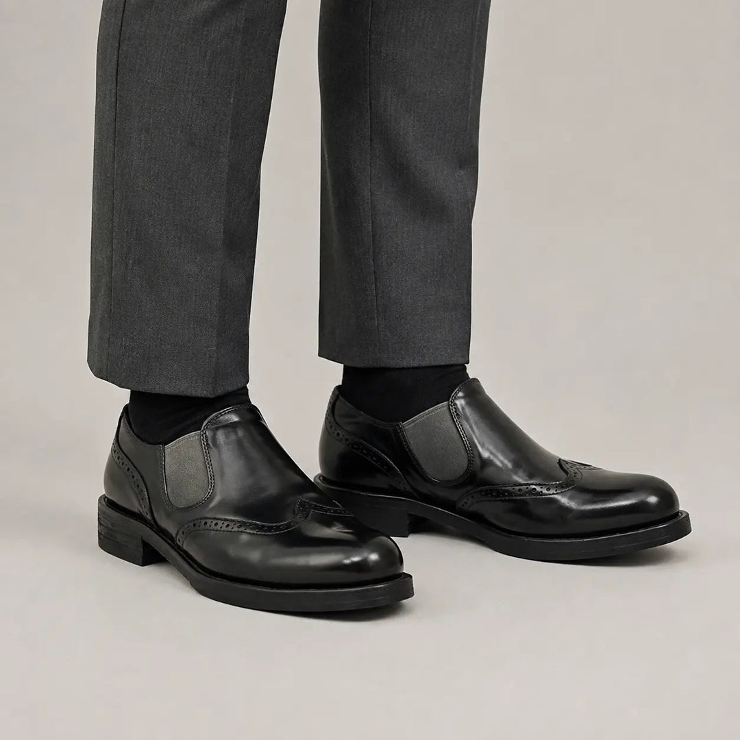 Black Horse Butt Leather Loafers