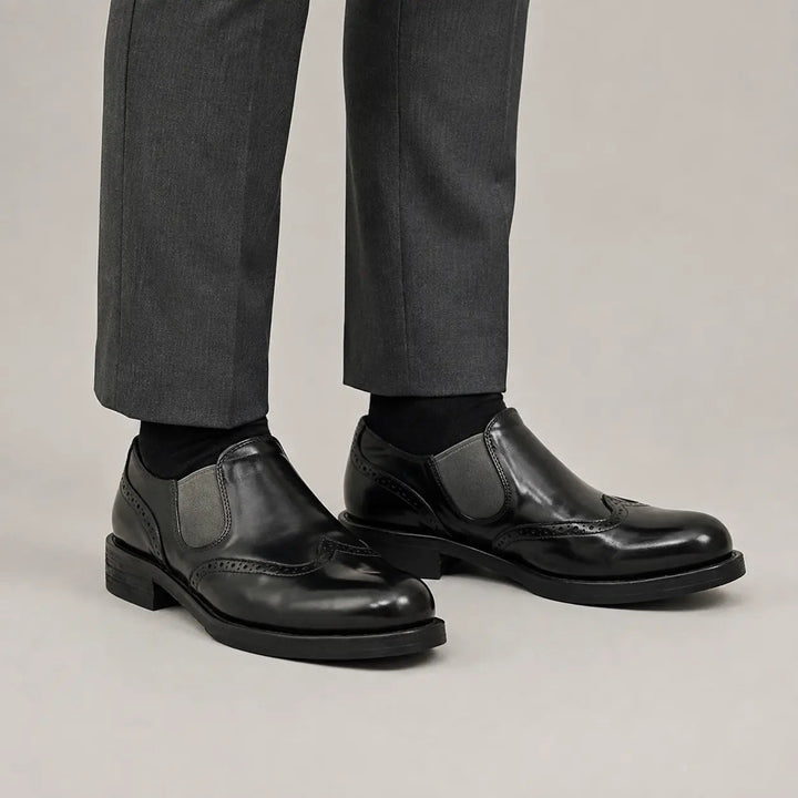 Black Horse Butt Leather Loafers