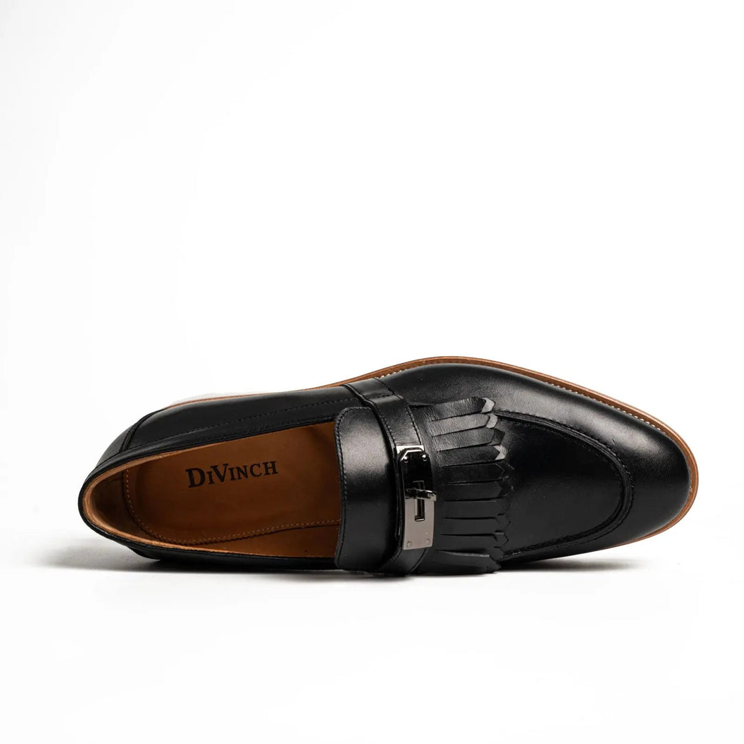 Black Kiltie Calf Leather Loafers